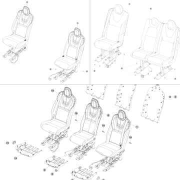 1305 - 2nd Row Seat Assemblies and Hardware