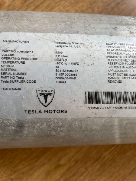 6006408-00-B Балон пневмопідвіски (ресивер) Tesla Model S, SR фото