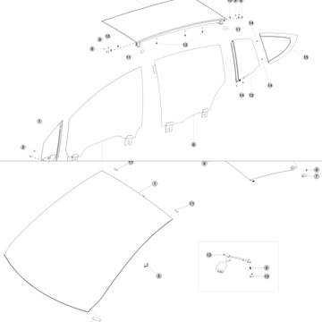 1020 - Windshield, Liftgate Glass and Body Glass