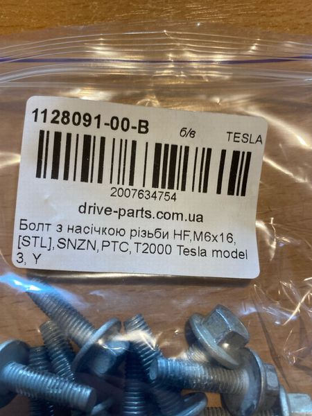 1128091-00-B Threaded bolt HF,M6x16,(STL),SNZN,PTC,T2000 Tesla Model 3, Y photo