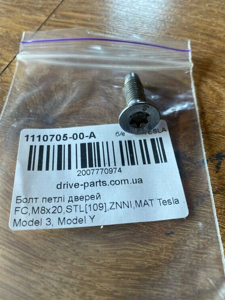 1110705-00-A Door hinge bolt FC,M8x20,STL(109),ZNNI,MAT Tesla Model 3, Y photo